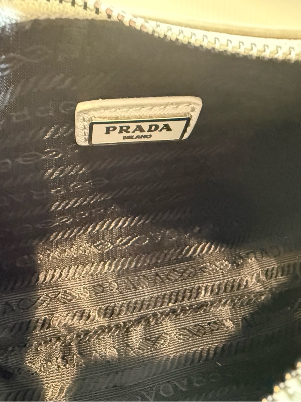 Prada White Saffiano Leather Shoulder Bag with Chain Strap - Picture 6 of 6